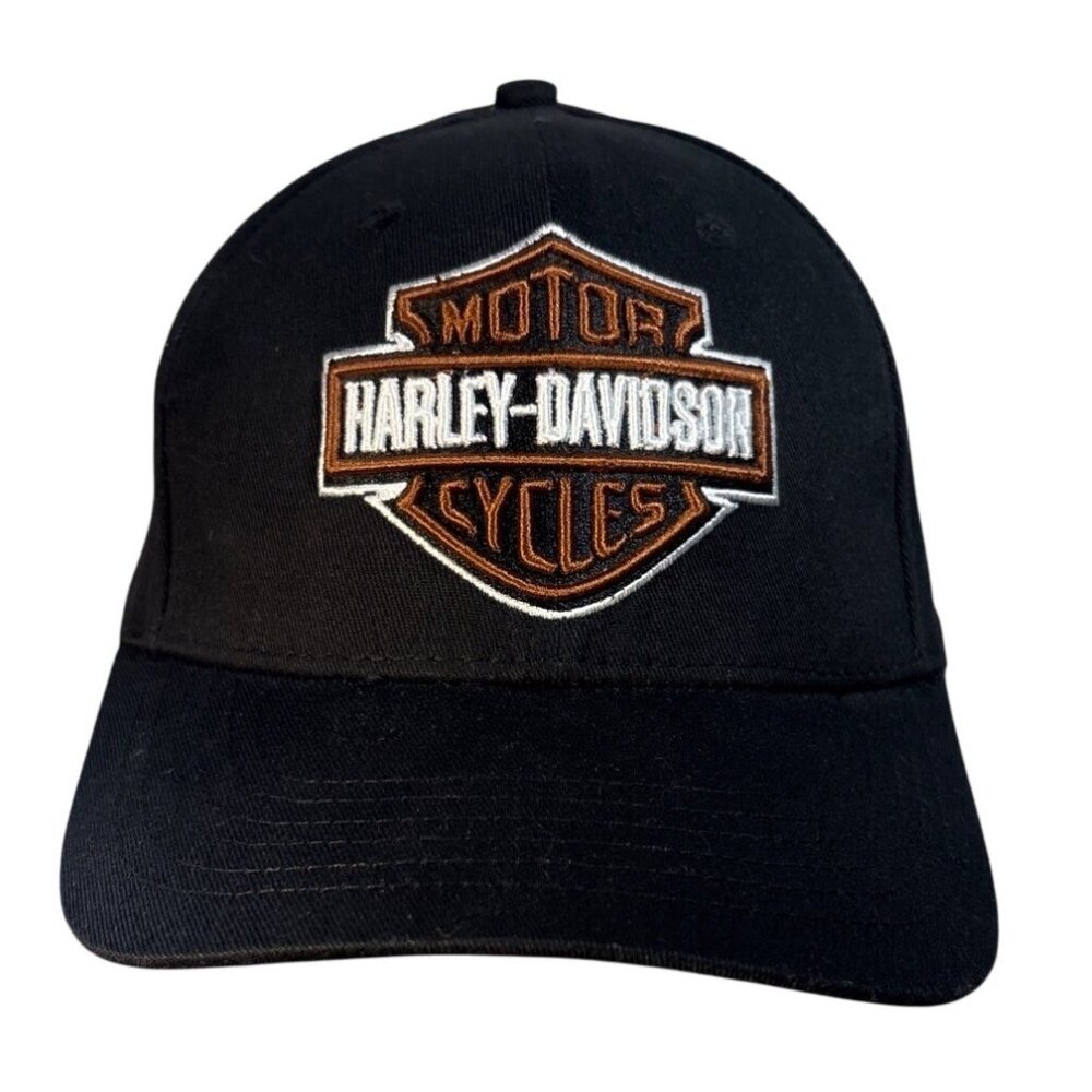 Harley Davidson Hat New Era Black Adjustable Snapback Embroidered Logo Cap